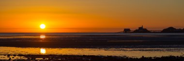 Mumbles sunrise panorama clipart