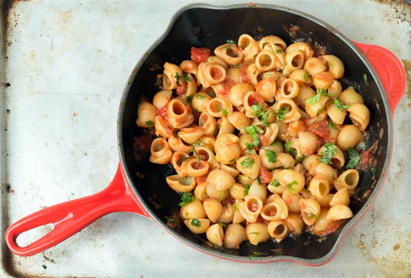 Arrabiata pasta in a pan — Stock Photo, Image