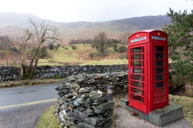 Rural English phone box clipart