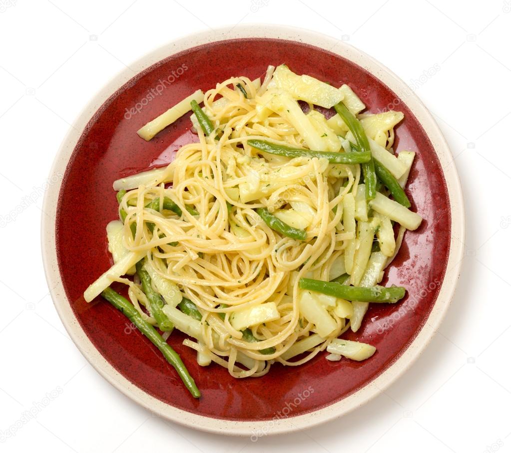 Ligurian style veg pasta with pesto
