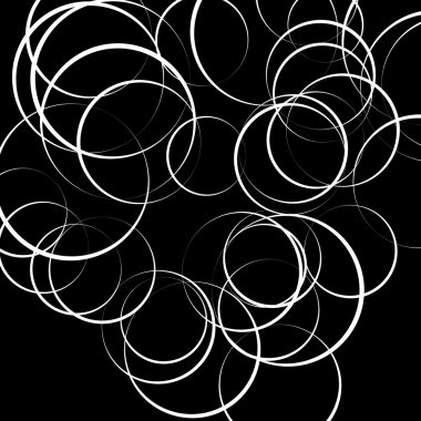 Soyut dağınık daire şekilleri.