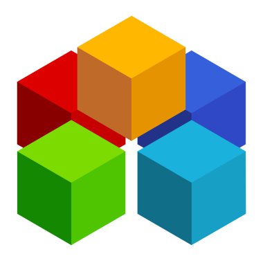 Küpleri soyut çok renkli öğesi