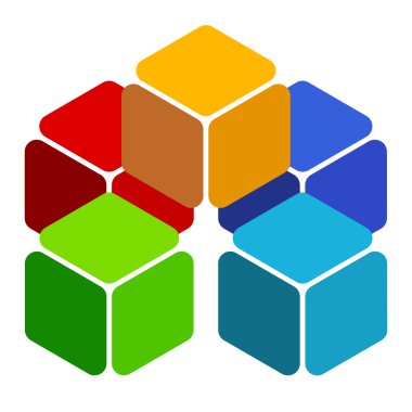 Küpleri soyut çok renkli öğesi