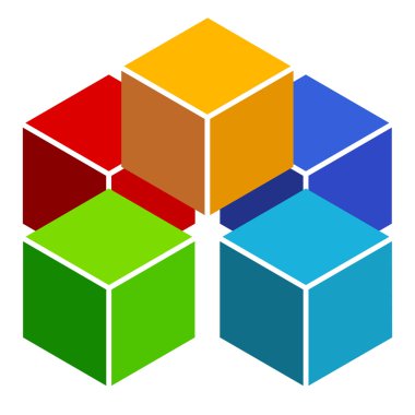 Küpleri soyut çok renkli öğesi