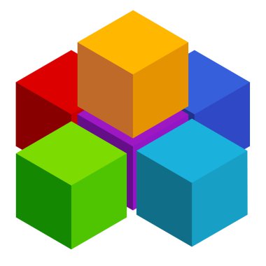 Küpleri soyut çok renkli öğesi