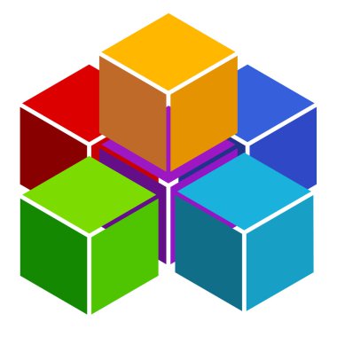 Küpleri soyut çok renkli öğesi