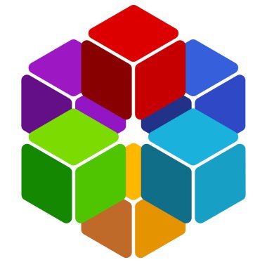 Küpleri soyut çok renkli öğesi