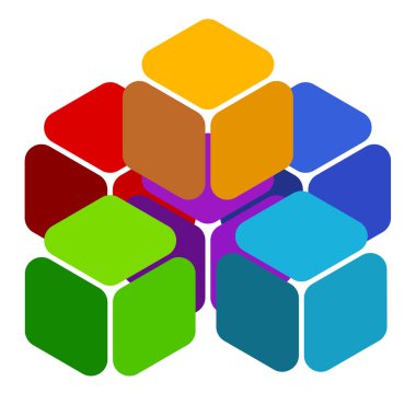 Küpleri soyut çok renkli öğesi