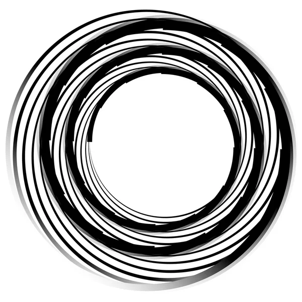 Élément abstrait spirale cercles concentriques — Image vectorielle