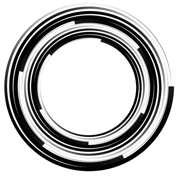 Círculos concéntricos espirales abstractos elemento — Archivo Imágenes Vectoriales