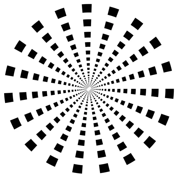 Abstract radial, burst element. Spiral, vortex shape. — Stock Vector