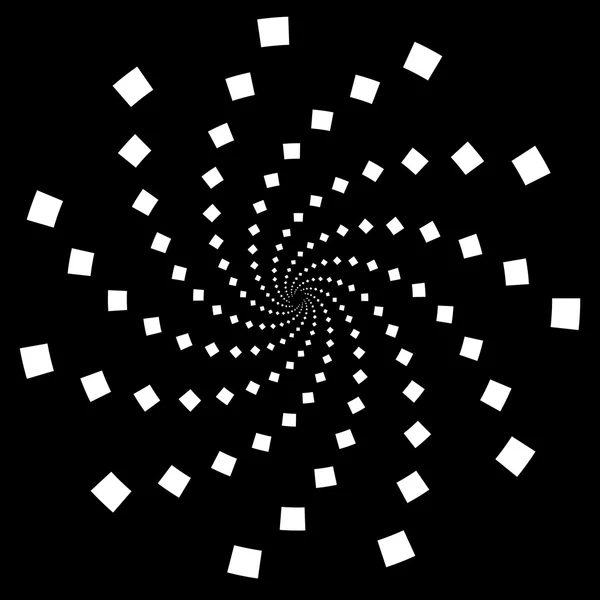 Abstraktes radiales, geplatztes Element. Spirale, Wirbelform. — Stockvektor