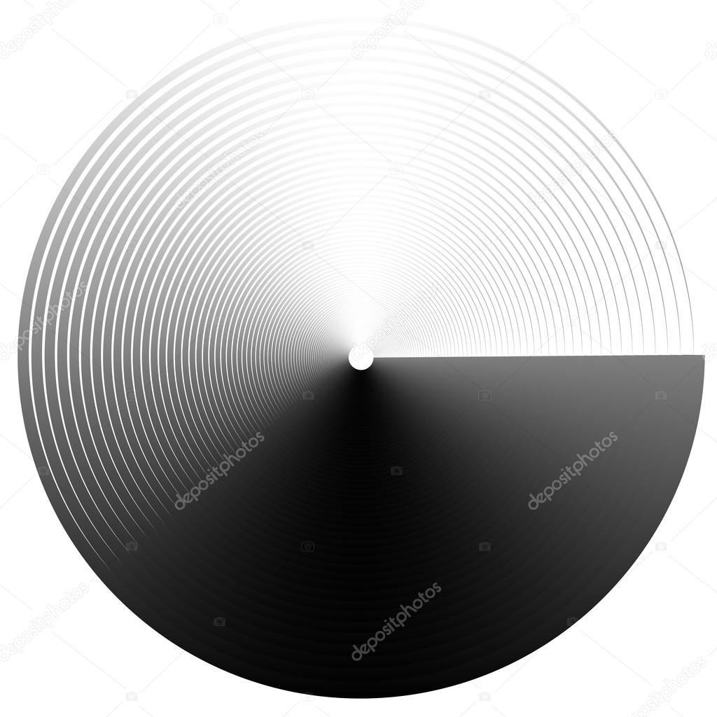 Abstract spiral concentric circles element