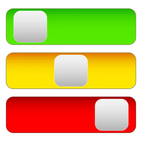 Horizontal power button sliders — Stock Vector