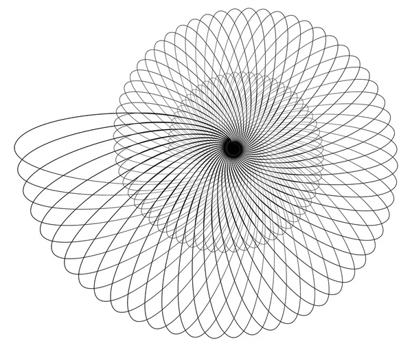 Élément abstrait monochrome spirale — Image vectorielle