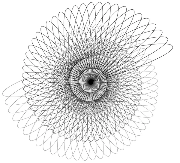 Elemento monocromático espiral abstrato — Vetor de Stock