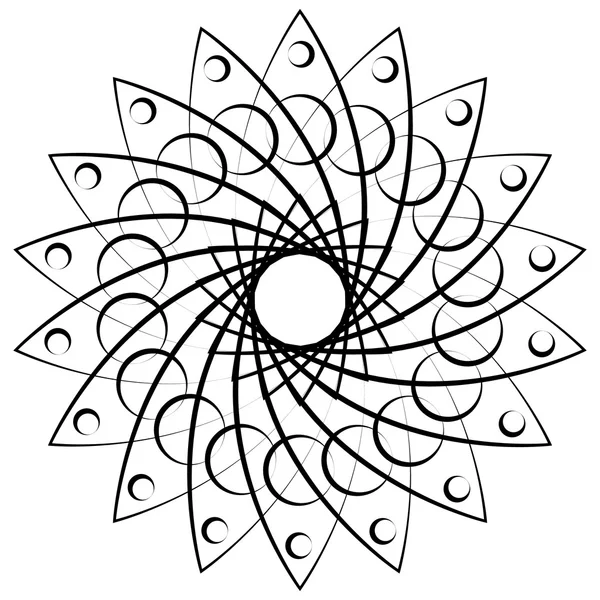 Élément spirale circulaire abstrait — Image vectorielle