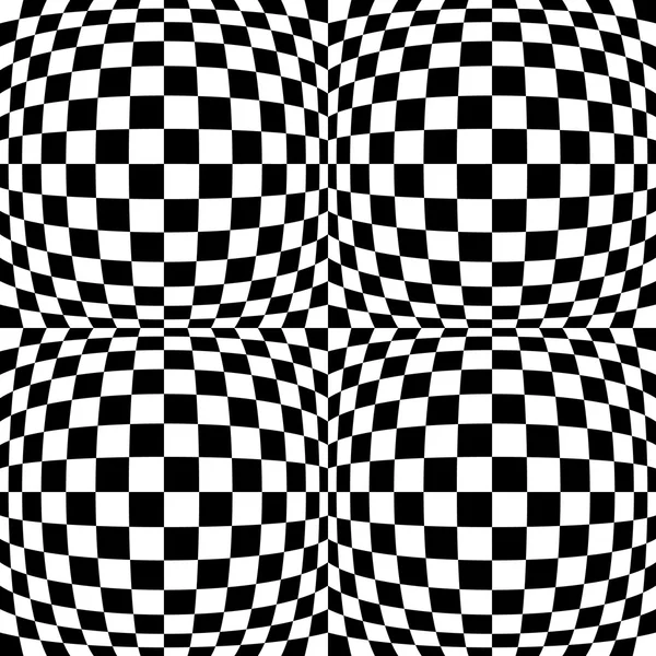 Checkered pattern with distortion effect. — Stock Vector