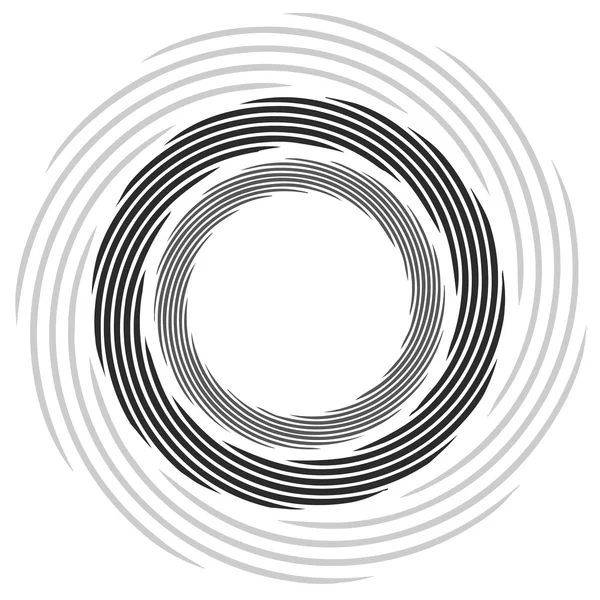 Círculos concéntricos espirales abstractos elemento — Archivo Imágenes Vectoriales