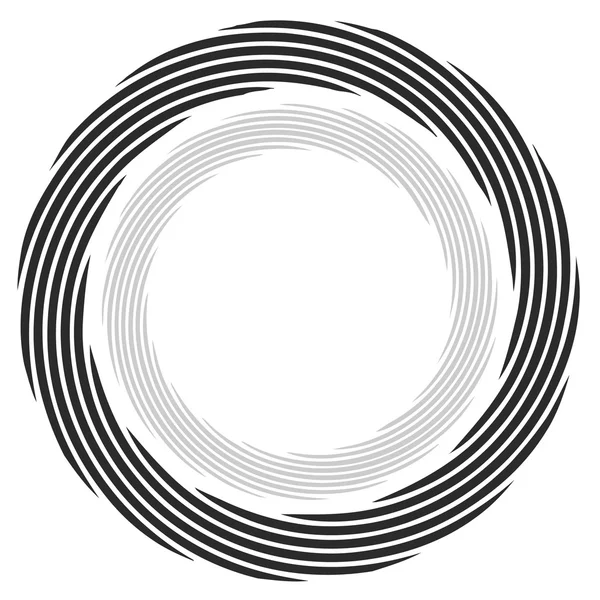 Círculos concéntricos espirales abstractos elemento — Vector de stock