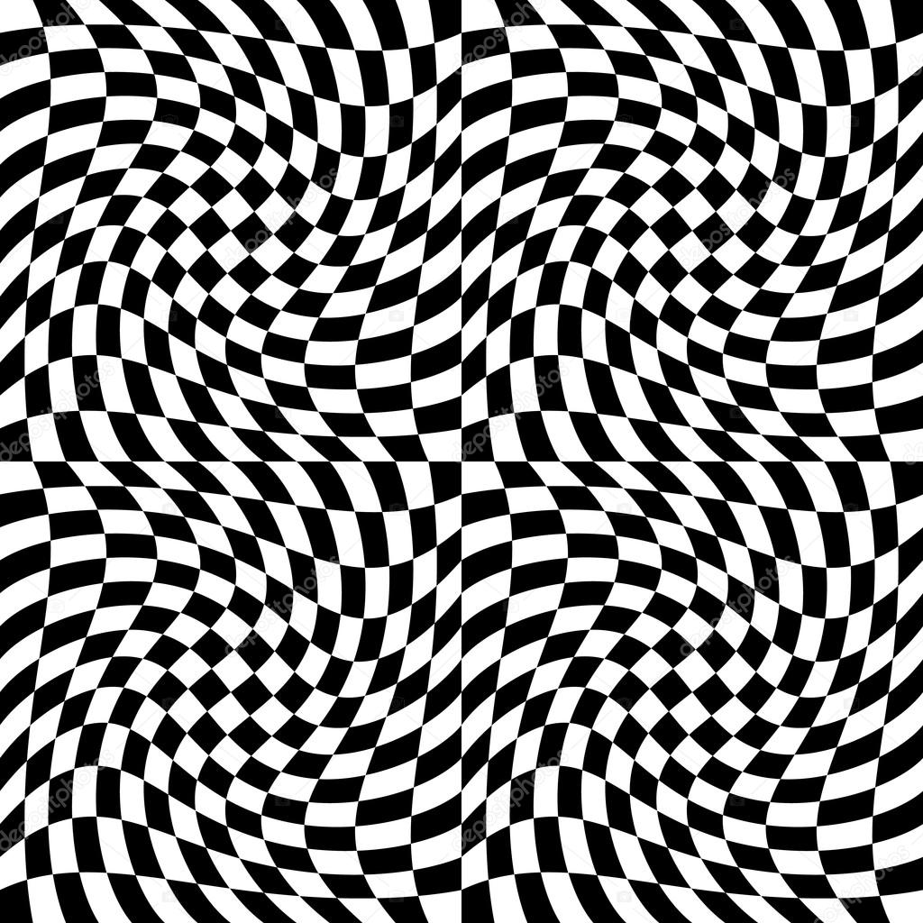 Checkered pattern with distortion effect.