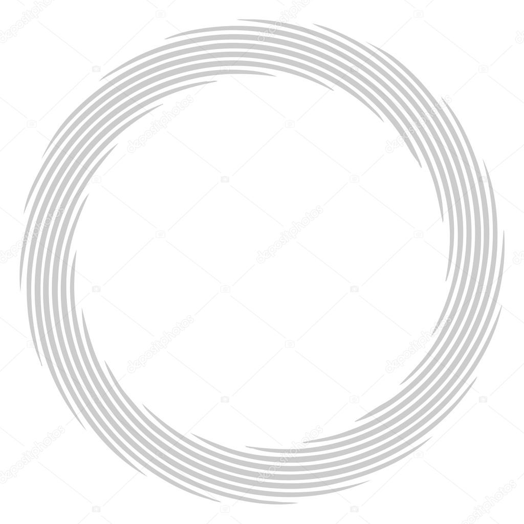 Abstract spiral concentric circles element