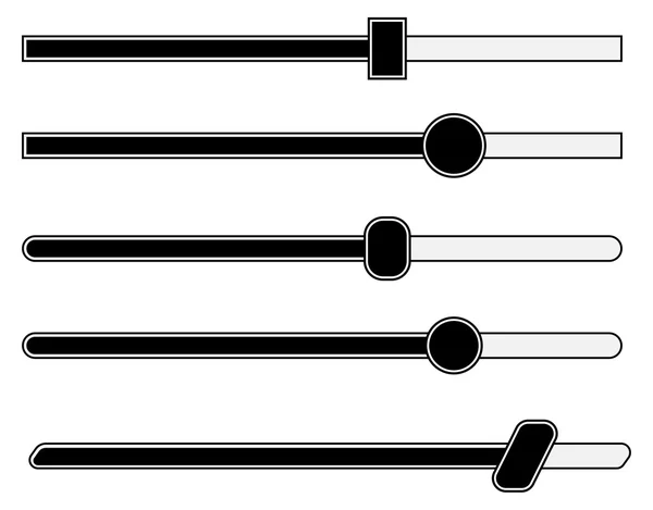 Controle deslizante simples, ícones fader — Vetor de Stock