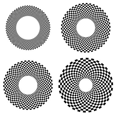 Kareli desenli yuvarlak şekiller  