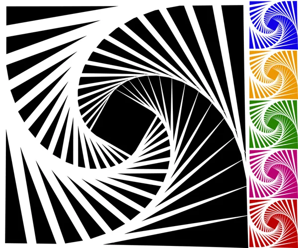 Abstract concentric rotating lines backgrounds — Stock Vector