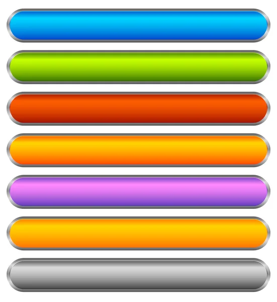 Bandeiras coloridas horizontais, conjunto de botões — Vetor de Stock