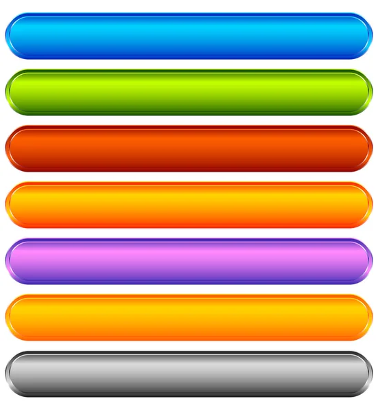 Bandeiras coloridas horizontais, conjunto de botões — Vetor de Stock