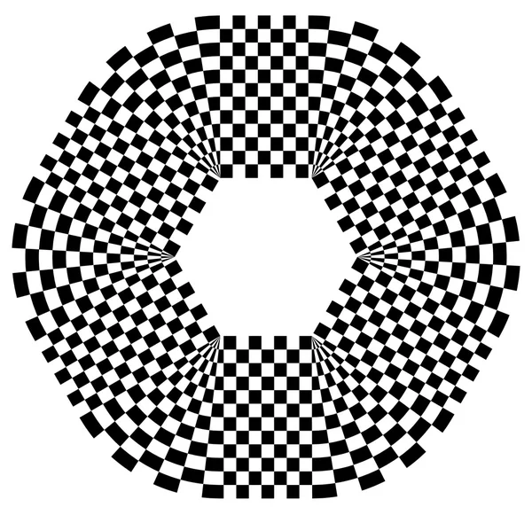 Forme arrondie avec motif à carreaux — Image vectorielle