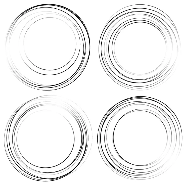 Abstrait cercles concentriques éléments ensemble — Image vectorielle
