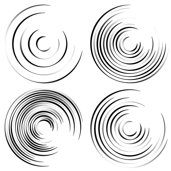 Conjunto de formas espirales abstractas — Vector de stock