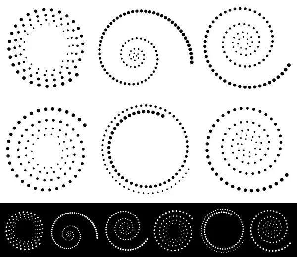 Ensemble d'éléments de formes en spirale . — Image vectorielle