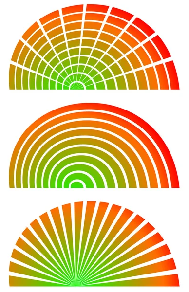 Conjunto de elementos abstractos radiales — Archivo Imágenes Vectoriales