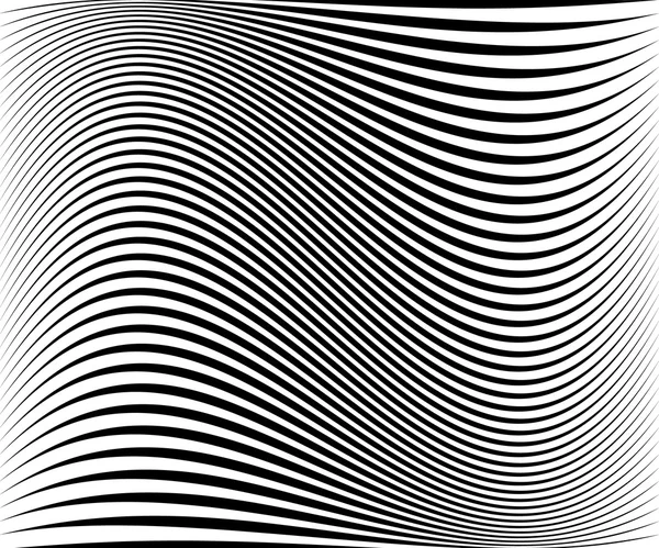 Líneas onduladas patrón monocromo . — Vector de stock