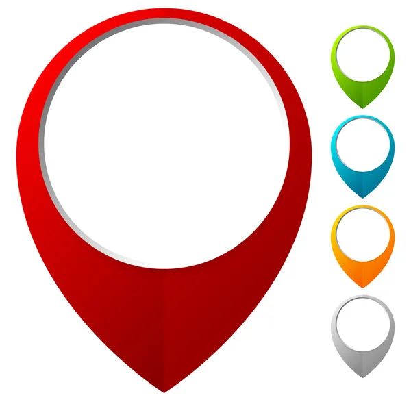 Marcador de mapa, iconos de pin de mapa — Vector de stock