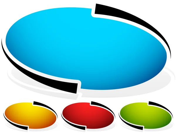 Distintivi ovali, ellittici, pulsanti impostati — Vettoriale Stock