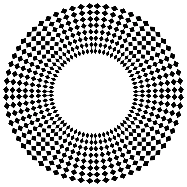 Élément abstrait cercle avec motif carré — Image vectorielle