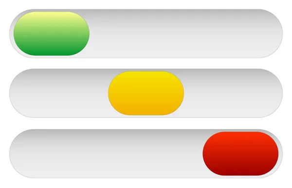 Commutateurs d'alimentation horizontaux, ensemble de boutons . — Image vectorielle