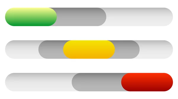 Horizontale Leistungsschalter, Tasten gesetzt. — Stockvektor