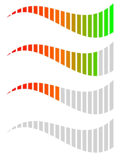 Nivel horizontal, progreso, conjunto de indicadores — Vector de stock