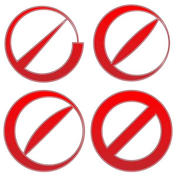 Prohibición, restricción signos rojos . — Vector de stock