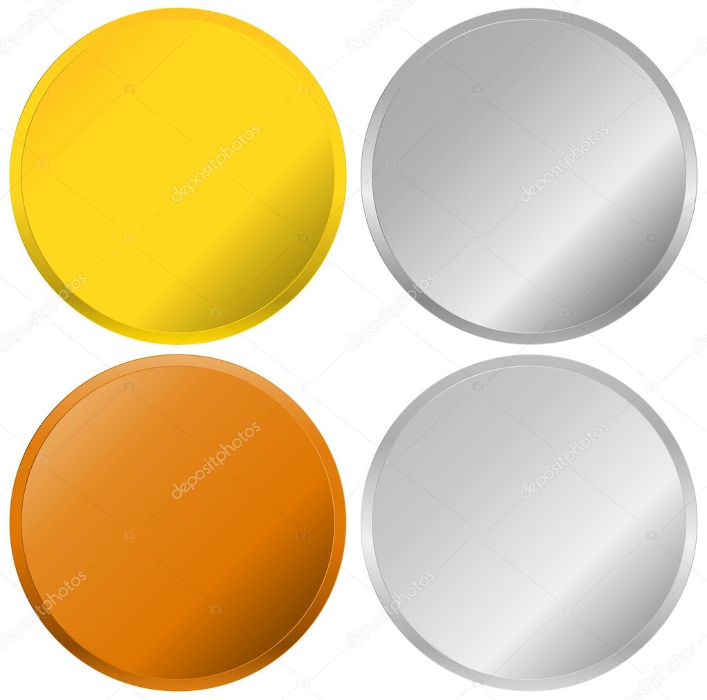 Gold, Silber, Bronze und Platinabzeichen StockVektorbild von 109747534