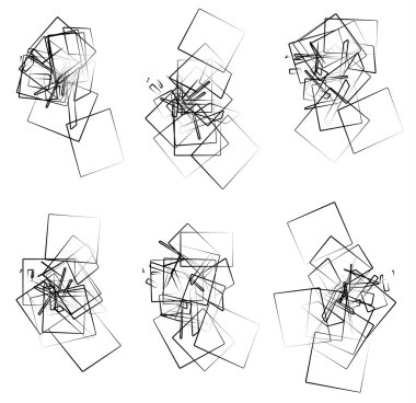 soyut dağınık öğeler, şekiller kümesi