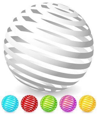 abstract striped spheres set clipart