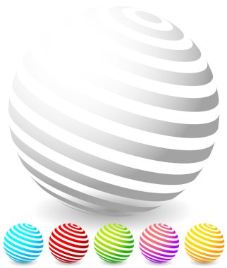 abstract striped spheres set clipart
