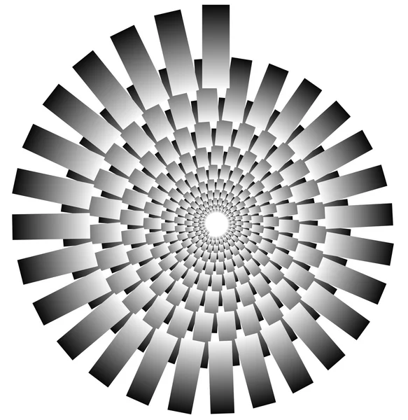 抽象的な白黒渦巻、螺旋形 — ストックベクタ