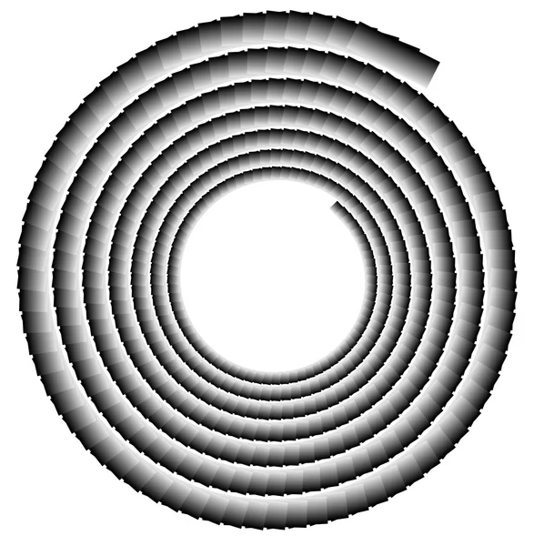 Volute monochrome abstrait, forme spirale — Image vectorielle